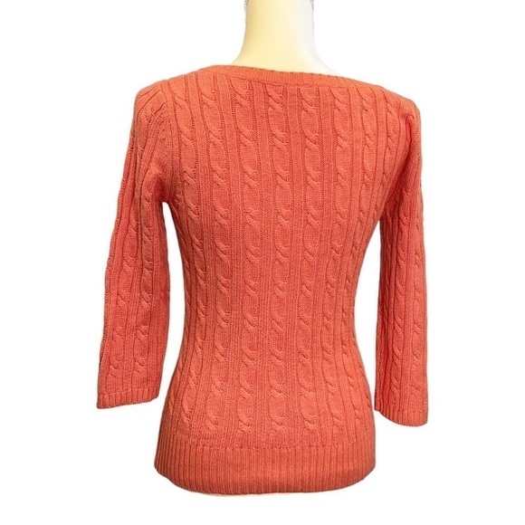 Ann Taylor Loft Cable Knit Crewneck Sweater Size XS 3/4 Sleeves Rabbit Hair EUC - Picture 4 of 8
